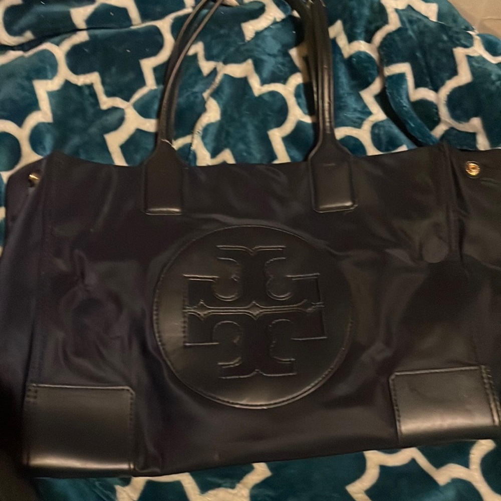Tory Burch navy blue Ella tote